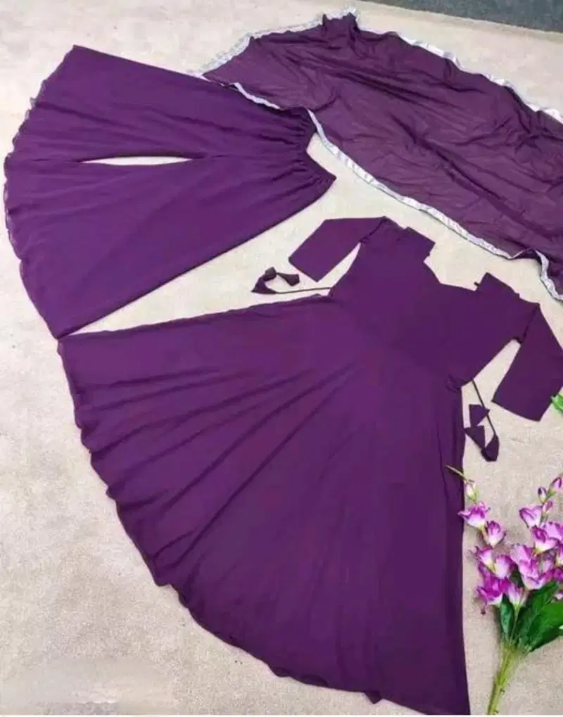 Rudra Creation Plain Georgette Anarkali Palazzo Readymade Suits Wholesale Shop In Surat